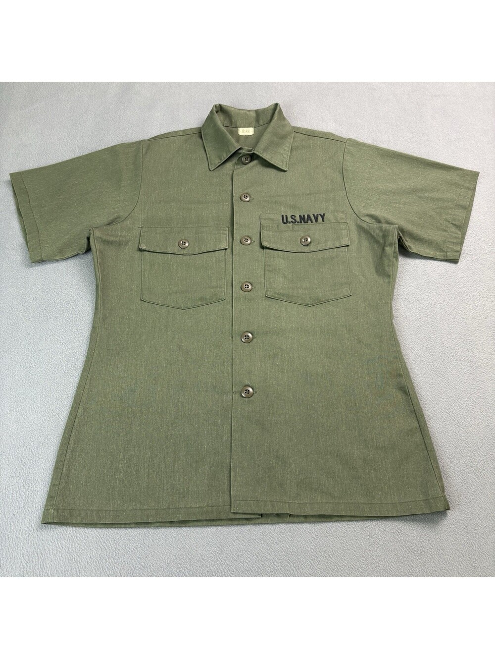 Vintage 80s OG 507 Navy Military Button Up Field Shirt Size 15 1/2 x 33 Green